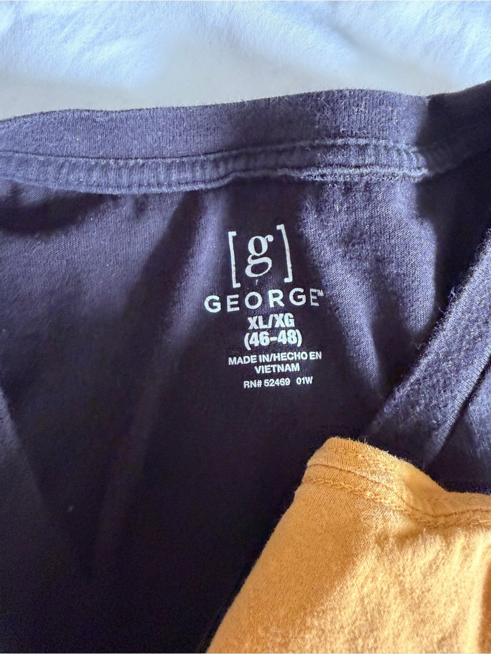 George Men’s Short Sleeve Crew Neck T-Shirts - Navy, Black, White, Mustard - Picture 4 of 4